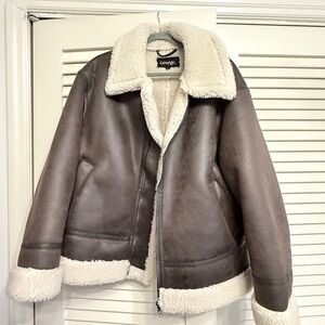 George Women's Tan Teddy Jacket with Cream Lining